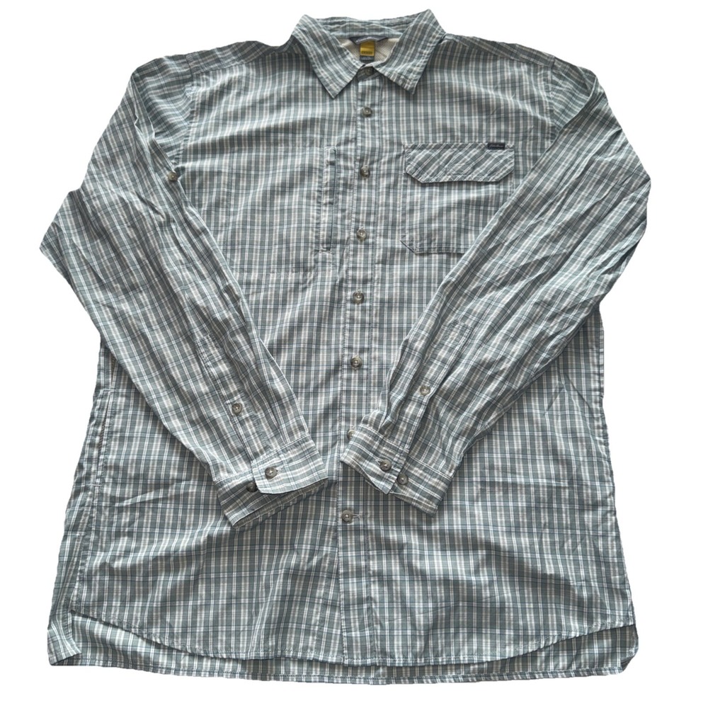 Eddie Bauer Travex Men's TL Light Green Button Up Shirt Long Sleeve